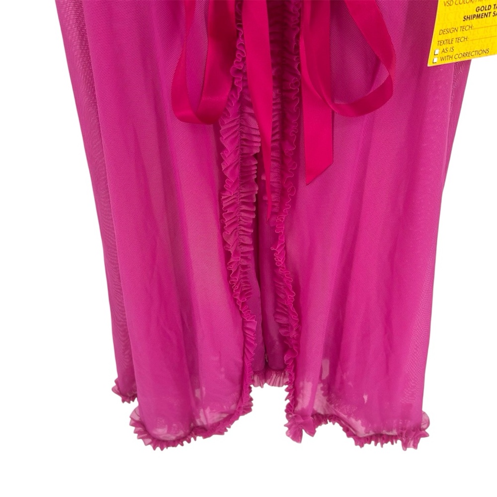 NWT SAMPLE Victoria’s Secret Sexy Little Things Magenta Sequined Mesh Babydoll - Picture 4 of 11
